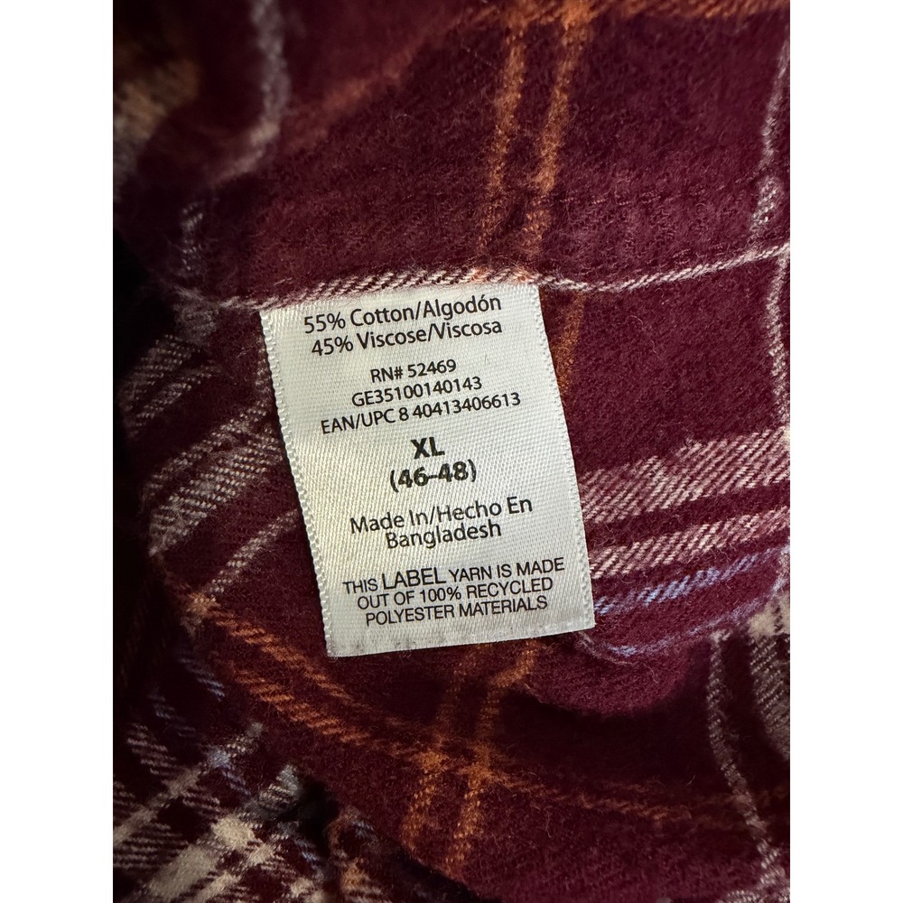 George Flannel Mens‎ Button Up XL Plaid Causal Warm Everyday Classic Country - Picture 6 of 6
